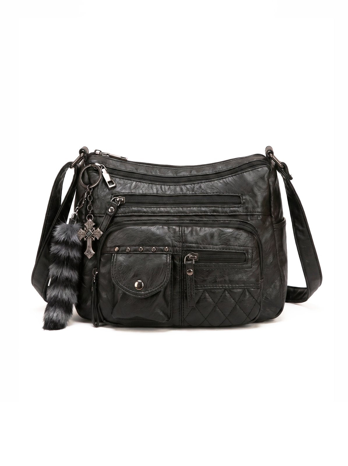 Sac Bandoulière Multipoches Noir