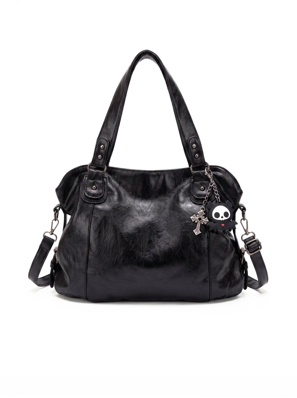 Grand Hobo Souple Effet Cuir Noir