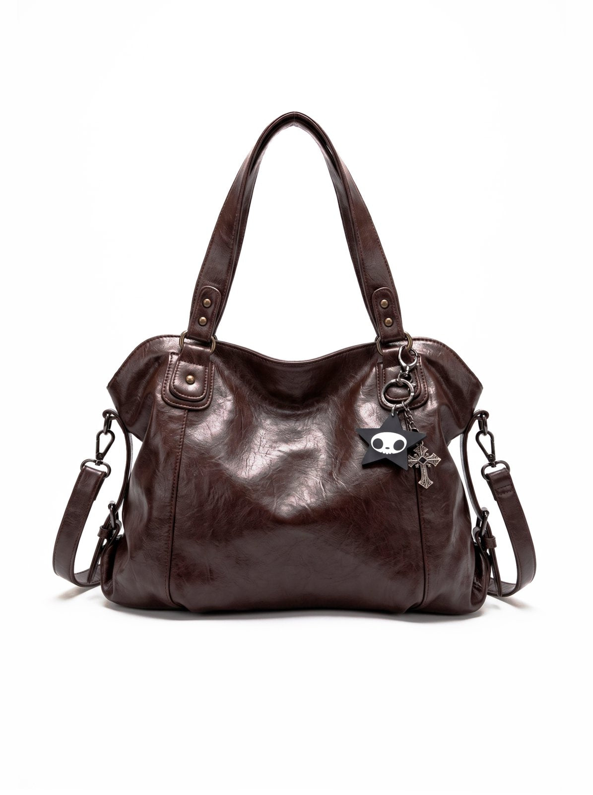 Grand Hobo Souple Effet Cuir Marron