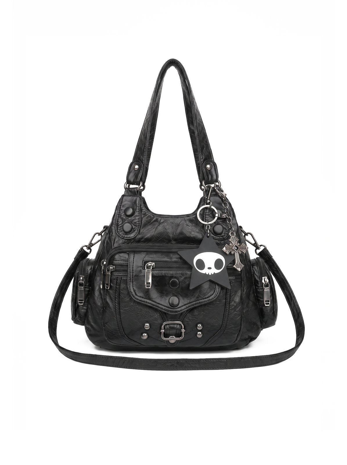 Petit Sac Baguette Effet Cuir Noir