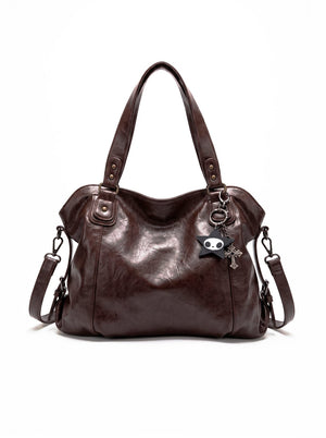Grand Hobo Souple Effet Cuir Marron