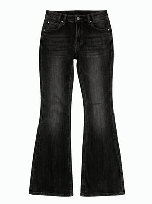 Jean Flare Taille Basse Double Boutonnage
