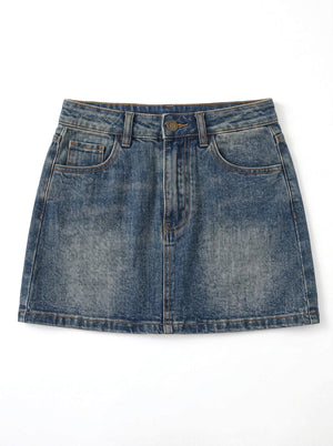 Jupe en Jean Courte Taille Haute