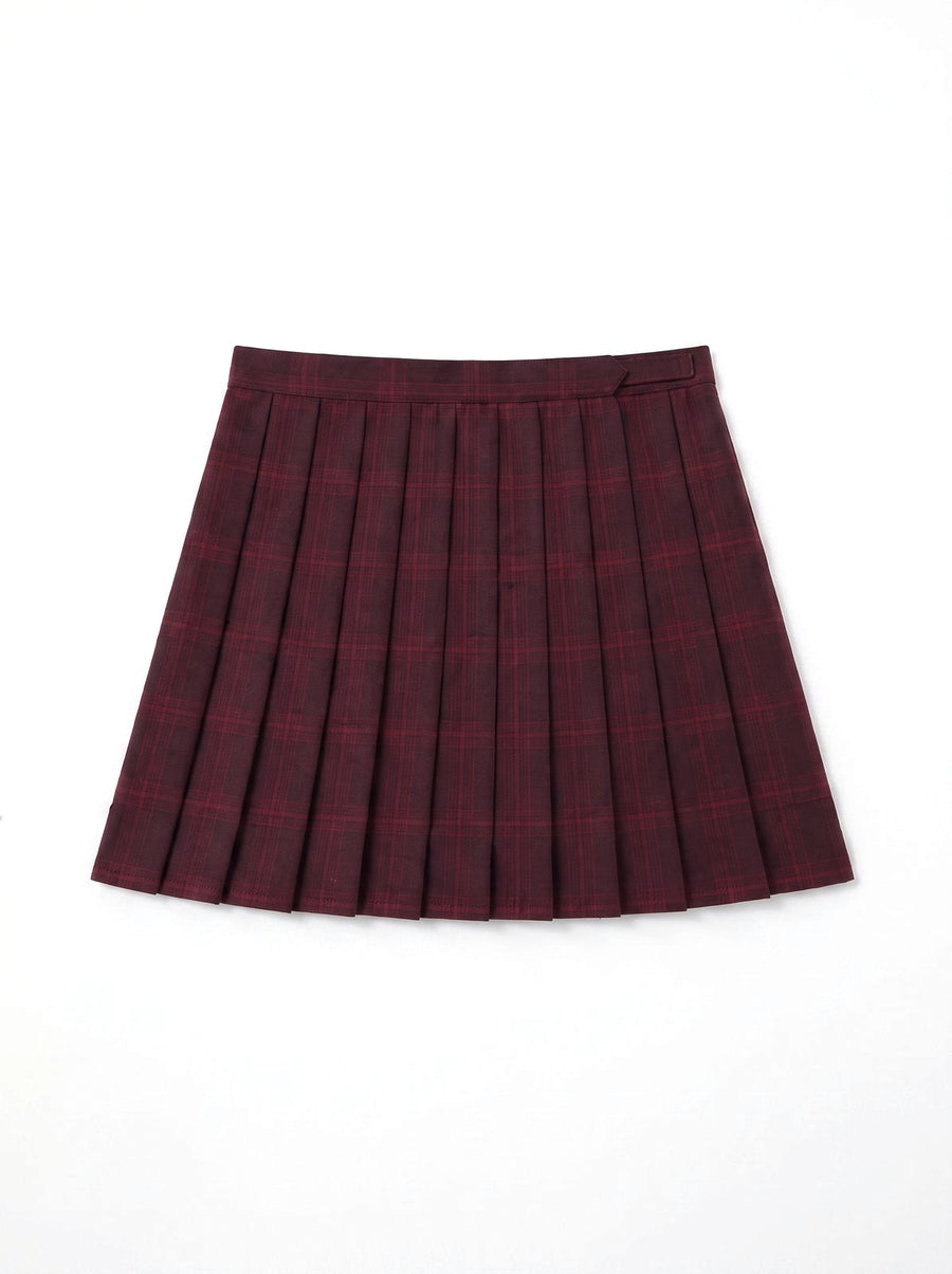 Jupe Plissée JK Carreaux Bordeaux