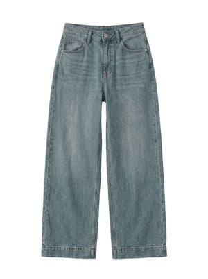 Jean Droit Large Taille Haute