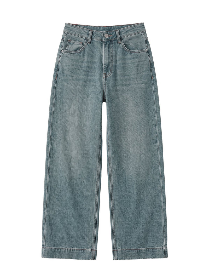Jean Droit Large Taille Haute