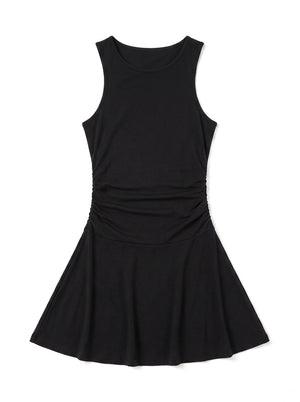 Robe Courte Col Carré Manches Longues