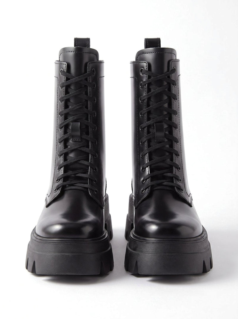 Bottes Lacées Hautes Semelle Épaisse