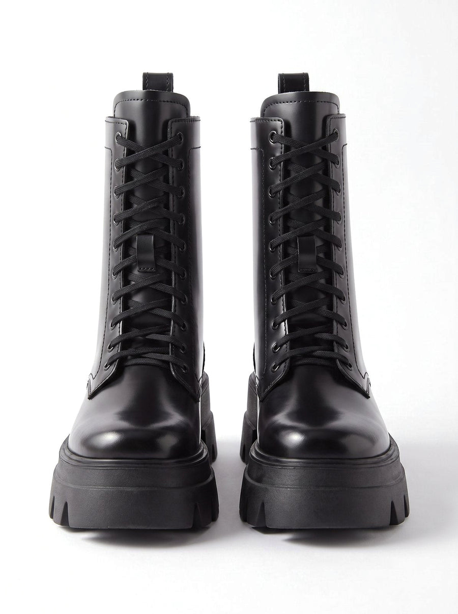 Bottes Lacées Hautes Semelle Épaisse