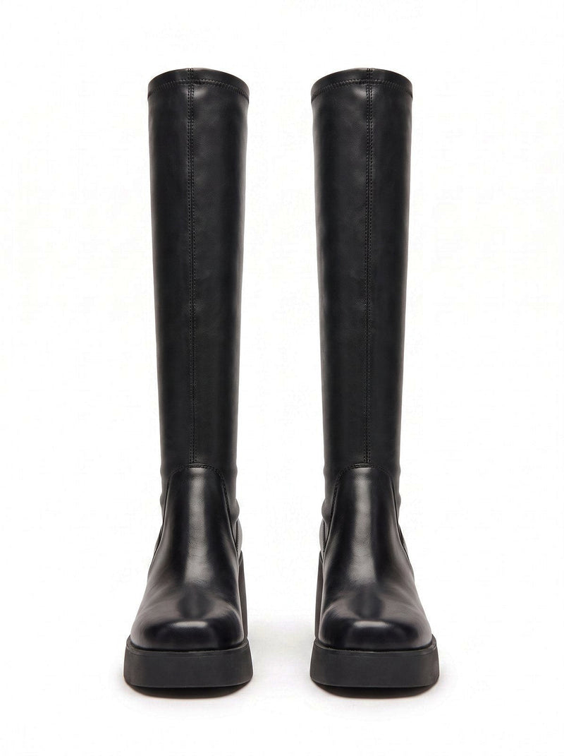 Bottes Hautes Plateforme Zip Latéral