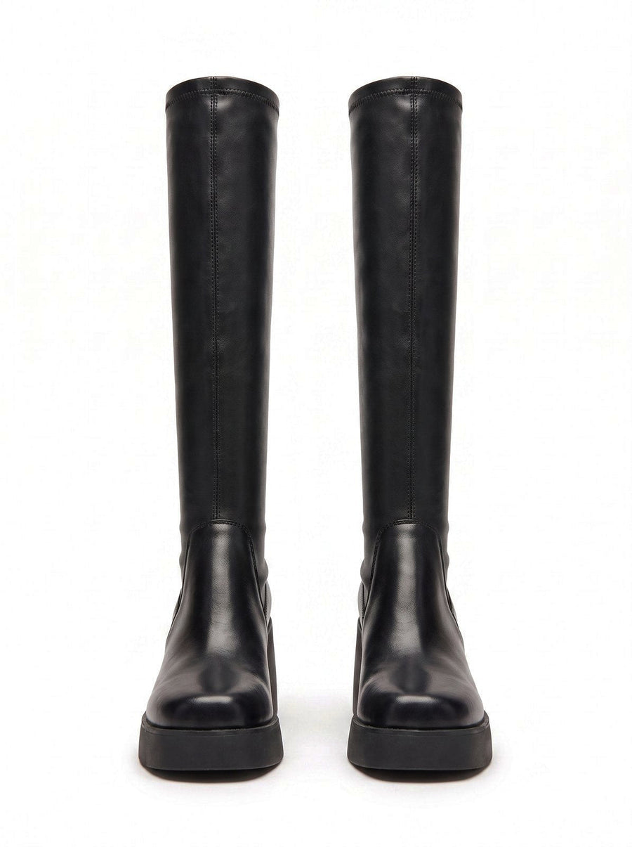 Bottes Hautes Plateforme Zip Latéral